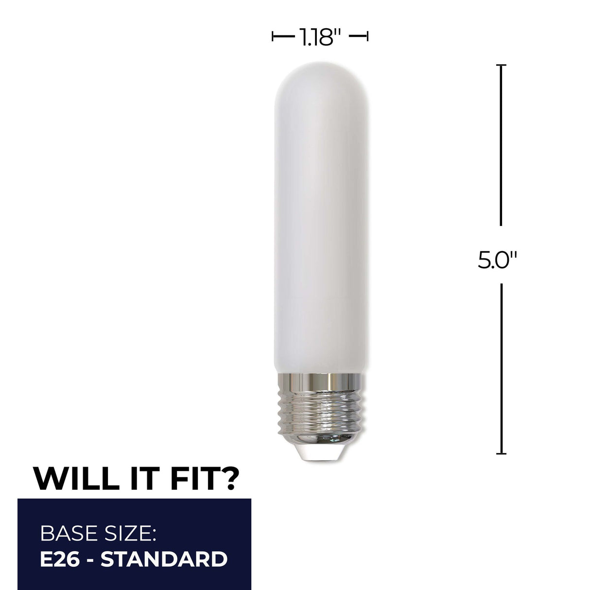 Bulbrite 862834 Bulbrite LED Filament Pack of (4) 5 Watt Dimmable 5 Inch T9 Light Bulb with Frost Glass Finish and Medium (E26) Base - 3000K (Soft White Light), 450 Lumens