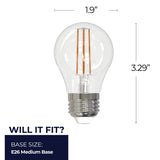 Bulbrite 862058 Bulbrite LED Filament Pack of (4) 7 Watt Dimmable A15 Light Bulb with Clear Glass Finish and Medium (E26) Base - 3000K (Soft White Light), 800 Lumens