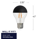 Bulbrite 862061 5W LED A19 Light Bulb 2700K Dimmable E26 400 Lumens 120V 4PK