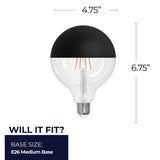 Bulbrite 862064 6W LED G40 Light Bulb 2700K Dimmable E26 500 Lumens 120V 2PK