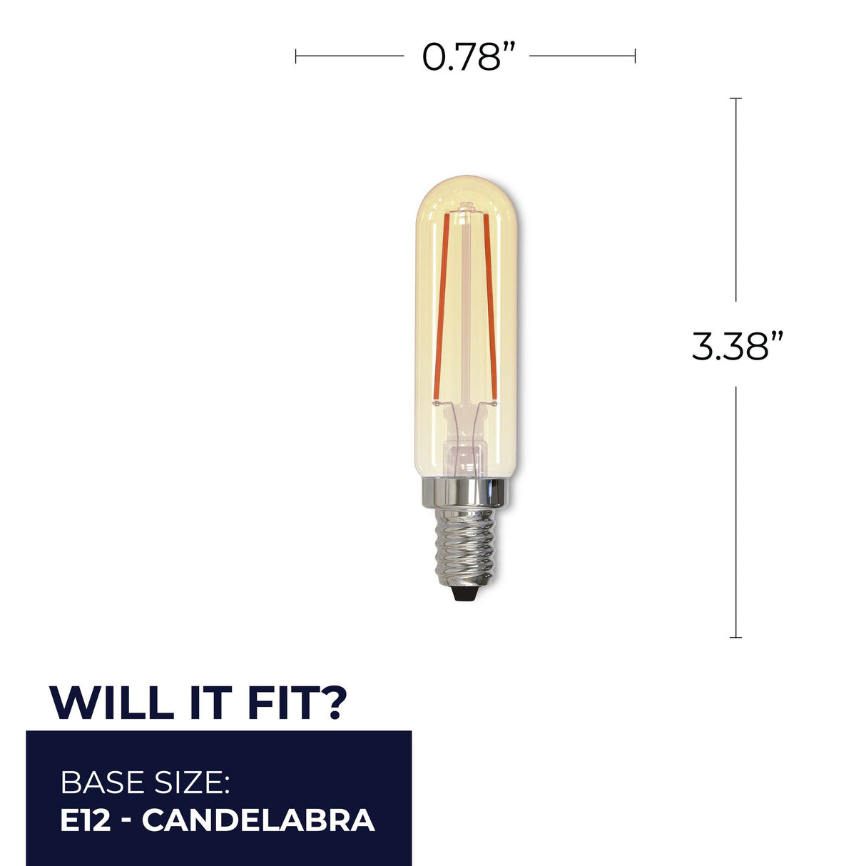 Bulbrite 861408 Bulbrite LED Filament T6 Nostalgic Thread Edison Light Bulb, 25 Watt Equivalent, 2100K, Antique, 4 Piece