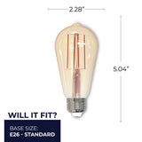 Bulbrite 861410 Bulbrite Pack of (2) 7 Watt Dimmable Antique Filament ST18 Medium (E26) LED Bulb - 650 Lumens, 2100K, and 80 CRI