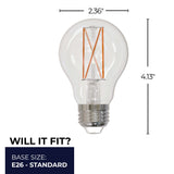 Bulbrite 862937 Bulbrite LED 9 Watt Dimmable A19 Light Bulb with a Clear Finish and a Medium Screw E26 - 3000K (Soft White Light) 1100 lumens