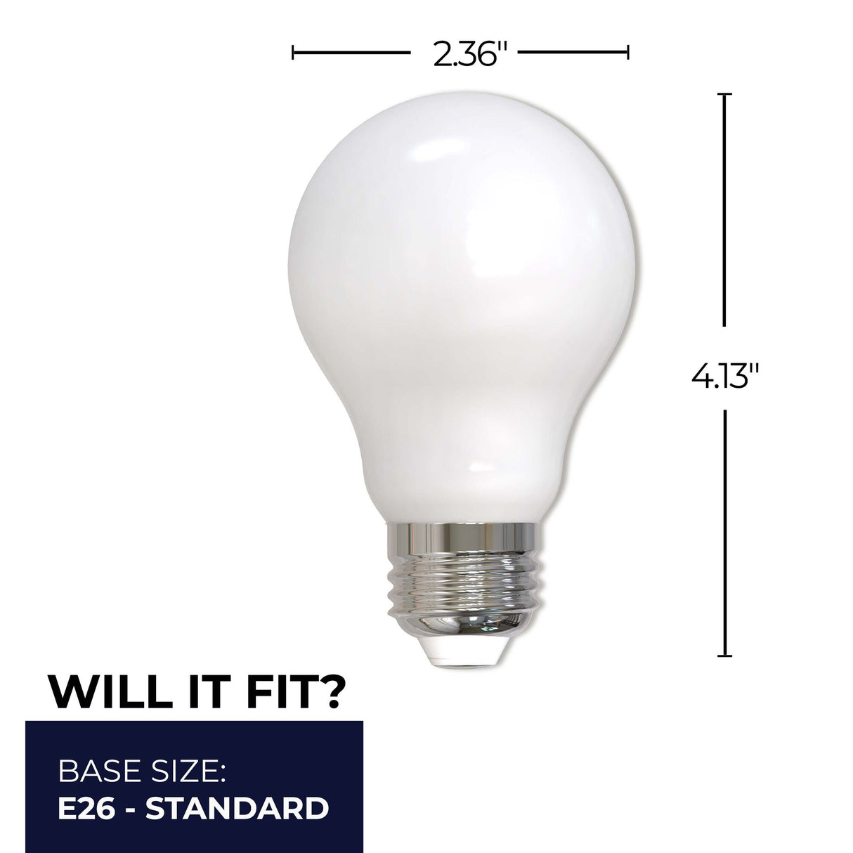 Bulbrite 862831 Bulbrite LED Filament Pack of (4) 14 Watt Dimmable A19 Light Bulb with Milky Glass Finish and Medium (E26) Base - 2700K (Warm White Light), 1500 Lumens