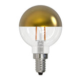 Bulbrite 776921 LED2G16/27K/FIL/HG/3 2.5W LED G16 Filament Half Gold 2700K 200lm E12 120V [10-Pack]