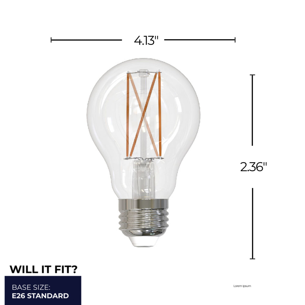 Bulbrite 862302 Bulbrite LED Filament Pack of (4) 9 Watt Dimmable A19 Light Bulb with Clear Glass Finish and Medium (E26) Base - 4000K (Cool White Light), 1100 Lumens
