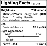 Bulbrite 862771 5W LED T9 Light Bulb 2700K Dimmable E26 300 Lumens 120V 4PK