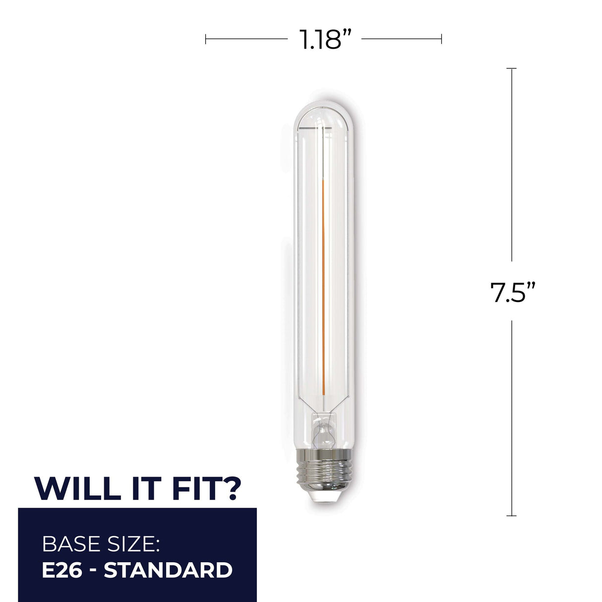 Bulbrite 862771 5W LED T9 Light Bulb 2700K Dimmable E26 300 Lumens 120V 4PK