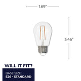 Bulbrite 861411 Bulbrite LED Filament S14 Dimmable Medium Screw Base (E26) Light Bulb 11 Watt Equivalent 2700K, Clear 4-Pack