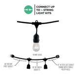 Bulbrite 810002 Bulbrite 48-foot String Light Kit with Clear Vintage Style S14 Incandescent Light Bulbs