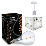 Bulbrite 810174 4W LED PEAR SHAPED GRAND 2200K FILAMENT W/ WHITE MARBLE PENDANT WITH WHITE STRING