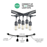 Bulbrite 862817 Bulbrite 14-foot String Light Kit with Clear Shatter Resistant Vintage Style S14 LED Light Bulbs-2PK
