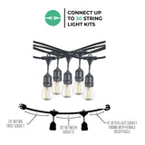 Bulbrite 812313 Bulbrite 30-foot String Light Kit with Clear Shatter Resistant Vintage Style S14 LED Light Bulbs