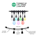 Bulbrite 862824 Bulbrite Solana 36-FT Smart String Light Kit with Shatter Resistant RGB Color Changing LED Light Bulbs, 2 Pack