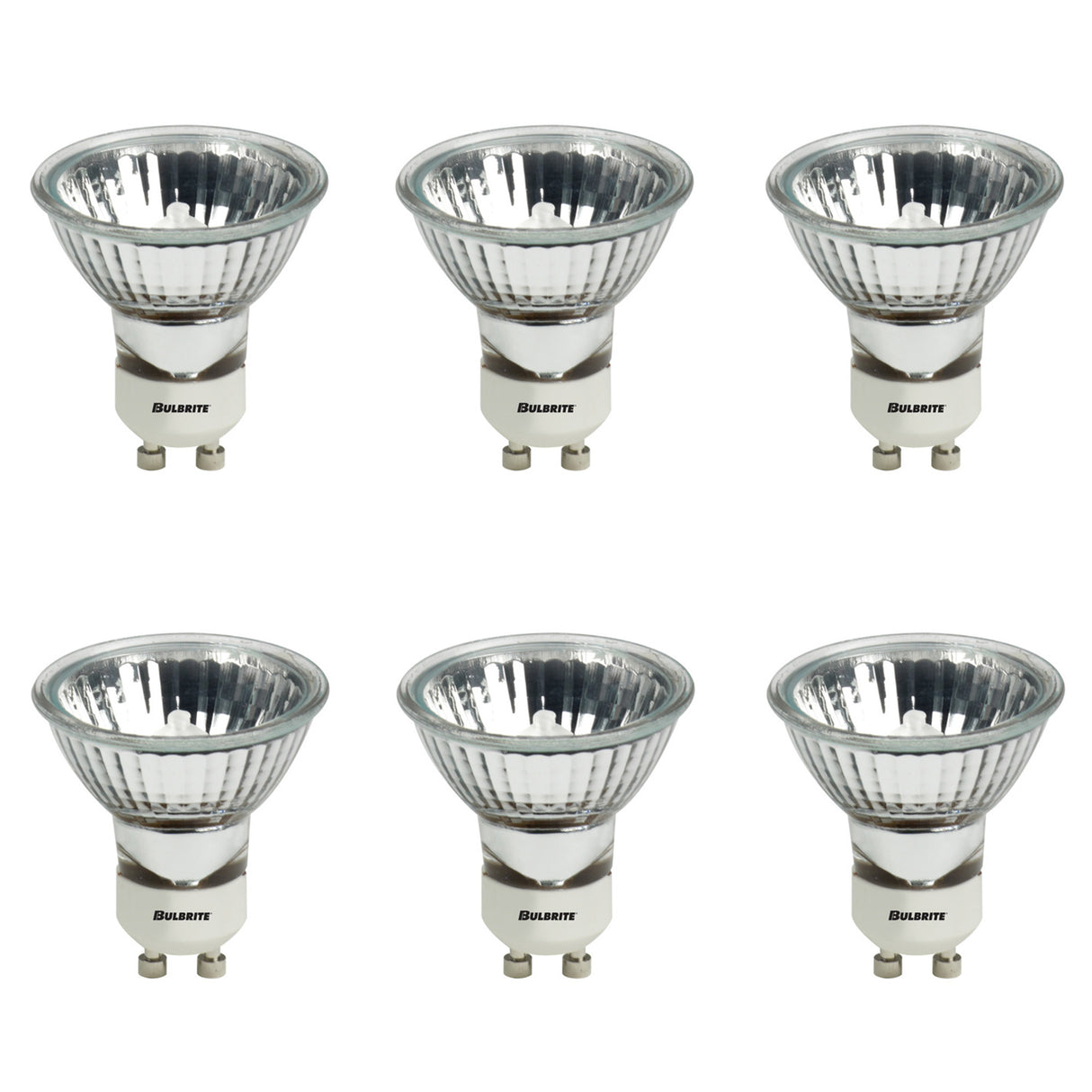 Bulbrite 860655 Bulbrite Pack of (6) Halogen MR16 Twist & Lock Bi-Pin Base (GU10) Light Bulb, 35 Watt, Clear