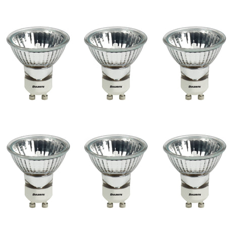 Bulbrite 860655 Bulbrite Pack of (6) Halogen MR16 Twist & Lock Bi-Pin Base (GU10) Light Bulb, 35 Watt, Clear