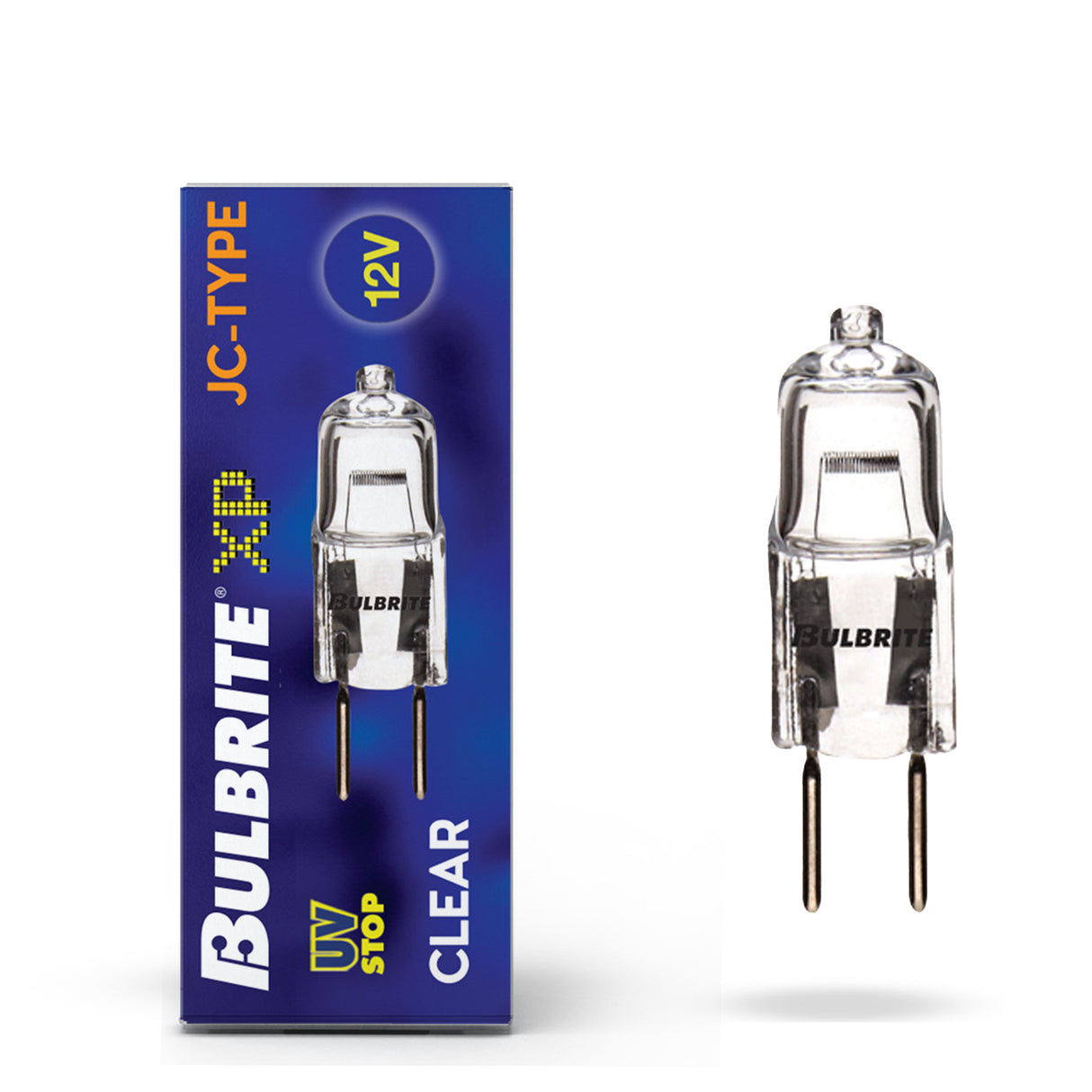 Bulbrite 860786 Bulbrite Pack of (10) Halogen Mini T3 JC Bi-Pin Base (GY6.35) Light Bulbs, 50 Watt, Clear