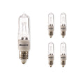 Bulbrite 860799 Bulbrite Pack of (5) 75 Watt Dimmable Clear T4 Mini-Candelabra (E11) Halogen Bulb, 2900K, 1350 Lumens