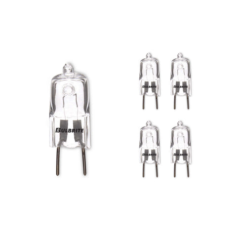 Bulbrite 860839 Bulbrite Pack of (5) 35 Watt Dimmable Clear T4 Bi-Pin (GY8) Mini Halogen Light Bulbs