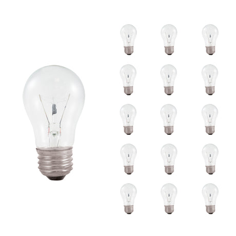 Bulbrite 860857 Bulbrite Incandescent A15 Medium Screw Base (E26) Light Bulb, 40 Watt, Clear, Pack of 20