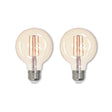 Bulbrite 861031 Bulbrite Pack of (2) 5 Watt Dimmable Antique Filament G25 Medium (E26) LED Bulb - 2200K and 80 CRI