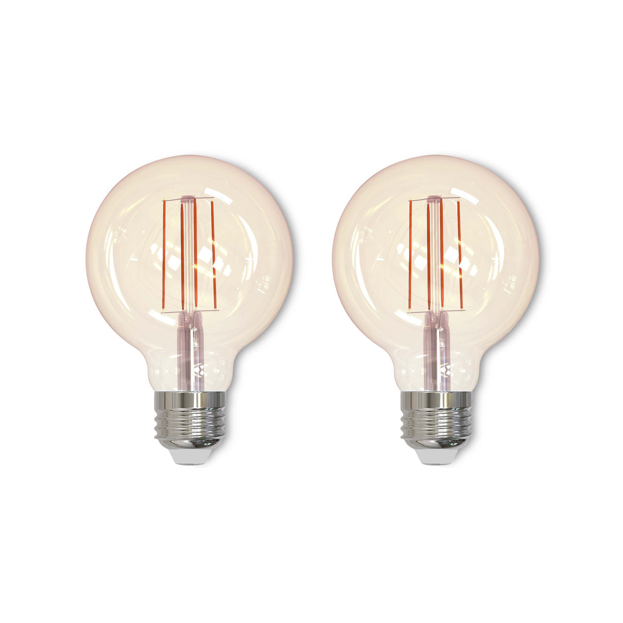 Bulbrite 861031 Bulbrite Pack of (2) 5 Watt Dimmable Antique Filament G25 Medium (E26) LED Bulb - 2200K and 80 CRI