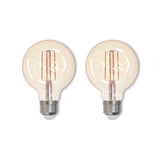 Bulbrite 861031 Bulbrite Pack of (2) 5 Watt Dimmable Antique Filament G25 Medium (E26) LED Bulb - 2200K and 80 CRI
