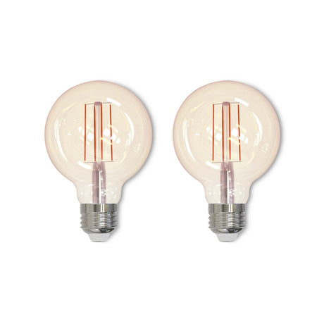 Bulbrite 861031 Bulbrite Pack of (2) 5 Watt Dimmable Antique Filament G25 Medium (E26) LED Bulb - 2200K and 80 CRI