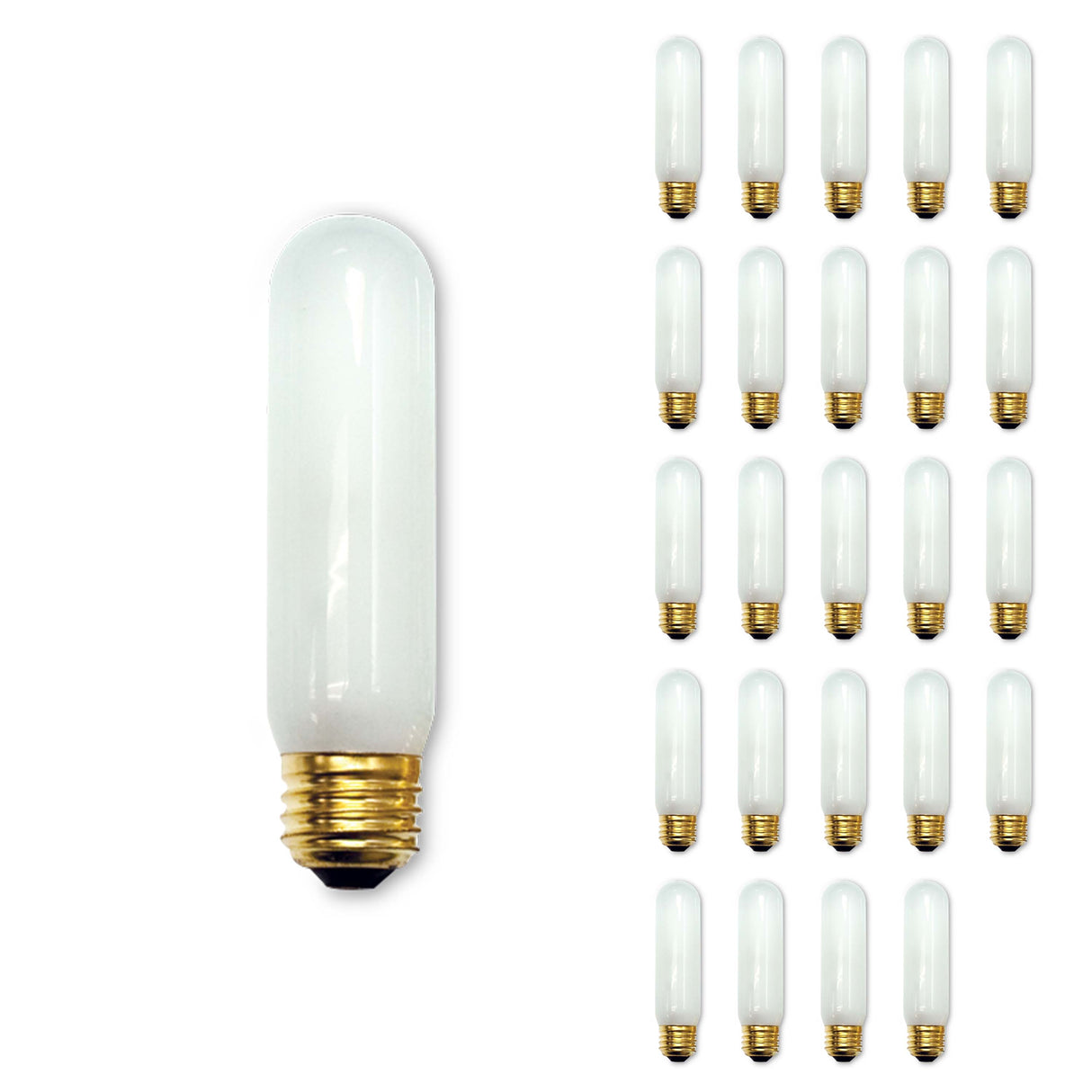 Bulbrite 861035 Bulbrite Incandescent T10 Medium Screw Base (E26) Light Bulb, 40 Watt, Frost, Pack of 25