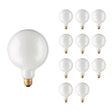 Bulbrite 861046 Bulbrite Pack of (12) Incandescent G40 Medium Screw Base (E26) Light Bulb, 60 Watt, White