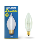 Bulbrite 861072 Bulbrite Spunlite Pack of (10) Dimmable 25 Watt C15 Specialty Incandescent Light Bulbs with Satin Finish and Medium (E26) Screw Base
