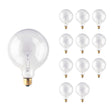 Bulbrite 861133 Bulbrite Pack of (12) Incandescent G40 Medium Screw Base (E26) Light Bulb, 60 Watt, Clear