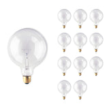 Bulbrite 861133 Bulbrite Pack of (12) Incandescent G40 Medium Screw Base (E26) Light Bulb, 60 Watt, Clear