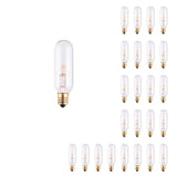 Bulbrite 861224 Bulbrite Incandescent T6 Candelabra Screw Base (E12) Light Bulb, 25 Watt, Clear, Pack of 25
