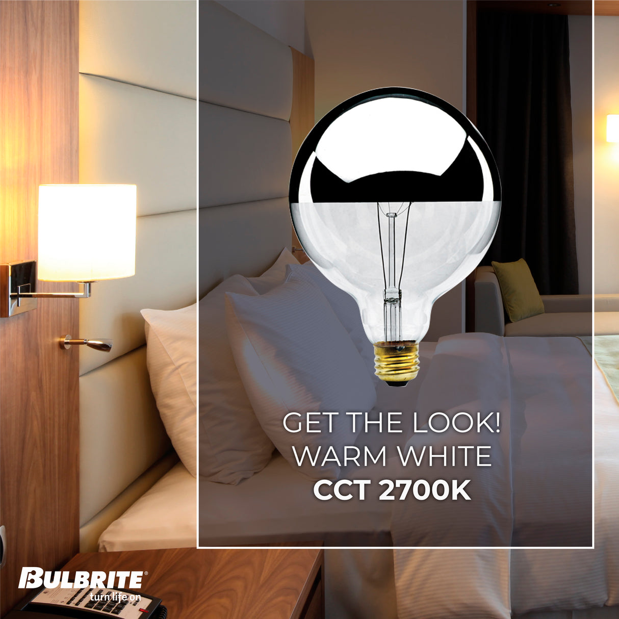 Bulbrite 861292 Bulbrite Pack of (4) Incandescent G40 Medium Screw Base (E26) Light Bulb, 100 Watt, Half Chrome
