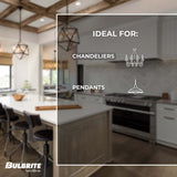 Bulbrite 861292 Bulbrite Pack of (4) Incandescent G40 Medium Screw Base (E26) Light Bulb, 100 Watt, Half Chrome