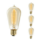 Bulbrite 861376 Bulbrite Pack of (4) 40 Watt Dimmable Antique ST18 Nostalgic Hairpin Incandescent Light Bulbs with Medium (E26) Base, 2200K Amber Light