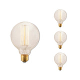 Bulbrite 861378 Bulbrite Nostalgic Collection Pack of (4) Dimmable 40 Watt G30 Incandescent Light Bulbs with Antique Glass Finish and Medium (E26) Screw Base, 2200K (Amber Light)