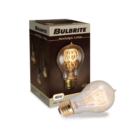 Bulbrite 862907 Bulbrite Pack of (6) 40 Watt Dimmable Antique Nostalgic Thread Filament A19 Medium Screw (E26) Incandescent Bulb