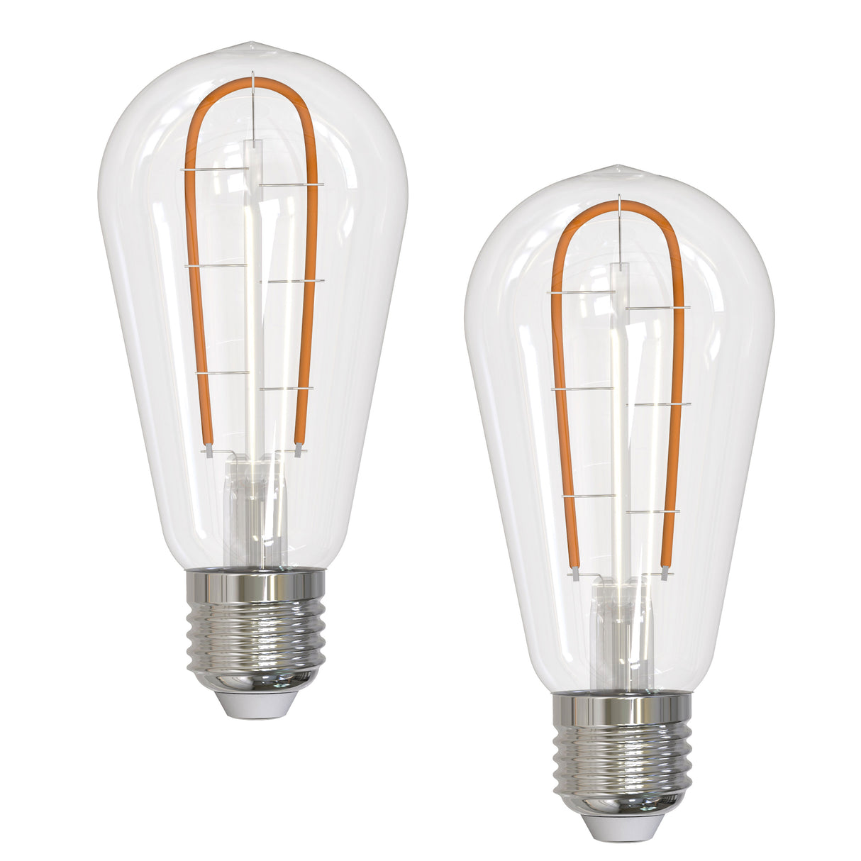 Bulbrite 861404 Bulbrite Curved LED Filament 4 Watt Dimmable Nostalgic Hairpin Filament ST18 Light Bulbs with Standard (E26) Base, Pack of 2