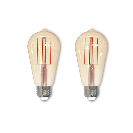 Bulbrite 861410 Bulbrite Pack of (2) 7 Watt Dimmable Antique Filament ST18 Medium (E26) LED Bulb - 650 Lumens, 2100K, and 80 CRI