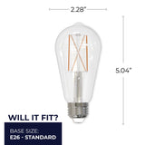 Bulbrite 861422 Bulbrite Pack of (2) 8.5 Watt Dimmable Clear ST18 LED Light Bulbs with Medium (E26) Base, 2700K Warm White Light, 850 Lumens