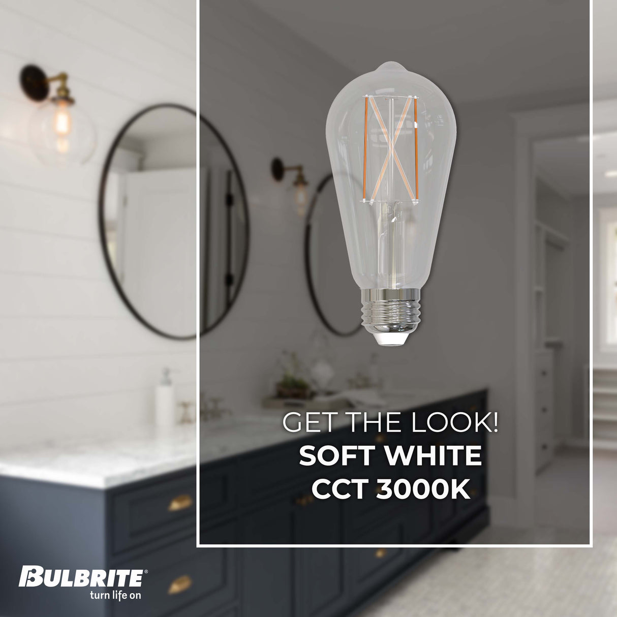 Bulbrite 862911 Bulbrite LED 8.5 Watt Dimmable ST18 Light Bulb with a Clear Finish and a Medium Screw E26 - 3000K (Soft White Light) 850 lumens