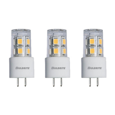 Bulbrite 861510 Bulbrite LED Pack of (3) 12-Volt JC Specialty Mini Bulbs with G4 (Bi-Pin) Base, 2 Watt, 3000K (Soft White Light)
