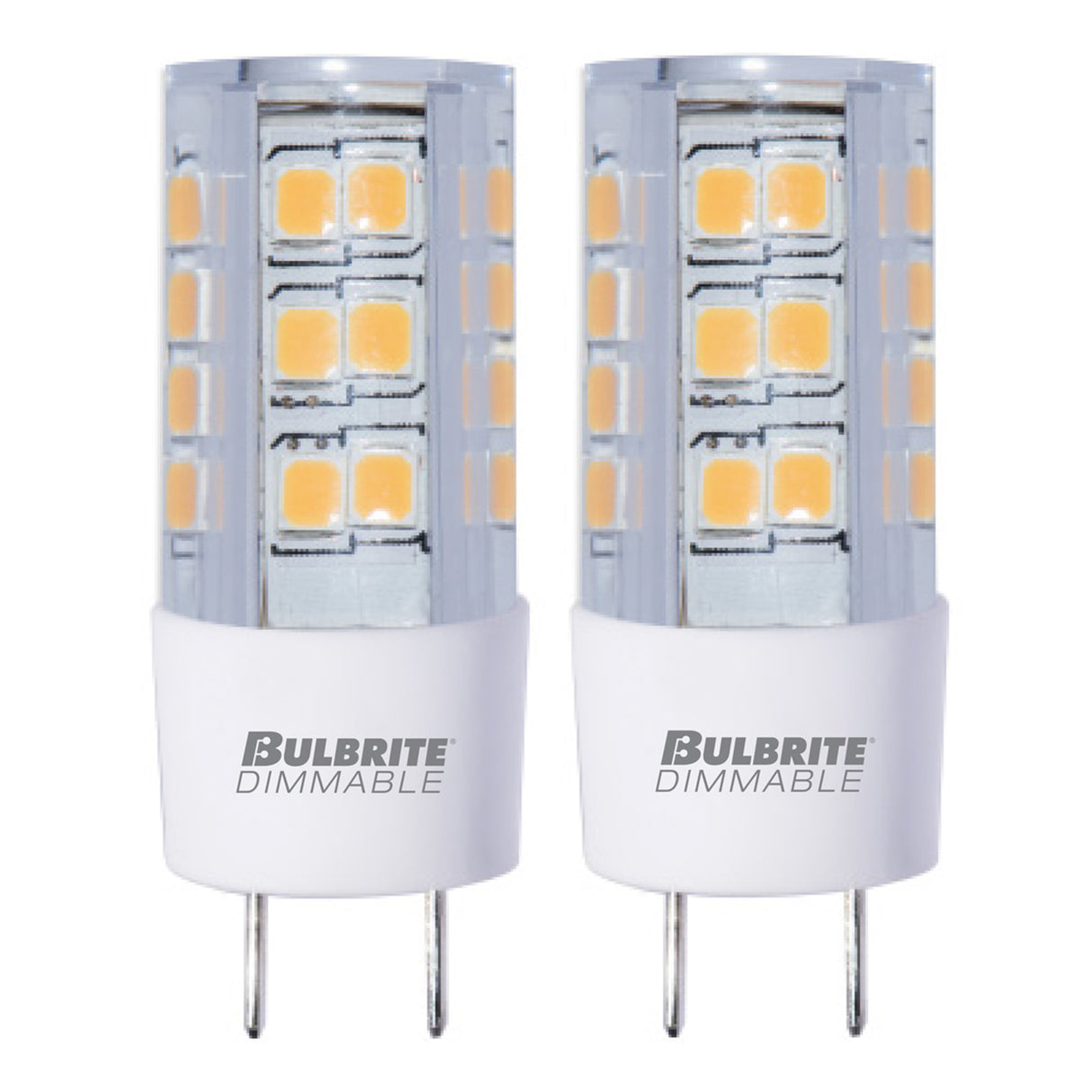 Bulbrite 861512 Bulbrite LED Pack of (3) 120-Volt T6 Specialty Mini Bulbs with GY8 (Bi-Pin) Base, 4.5 Watt, 3000K (Soft White Light)