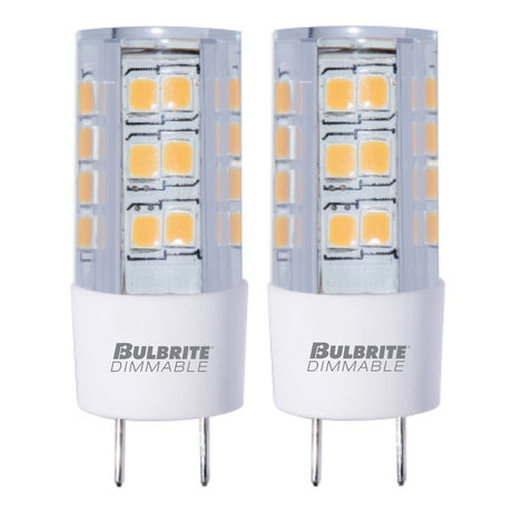 Bulbrite 861512 Bulbrite LED Pack of (3) 120-Volt T6 Specialty Mini Bulbs with GY8 (Bi-Pin) Base, 4.5 Watt, 3000K (Soft White Light)