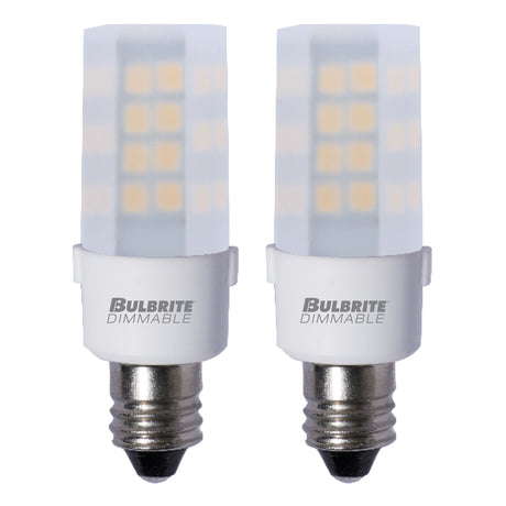 Bulbrite 861520 Bulbrite LED Pack of (2) 120-Volt T6 Specialty Mini Bulbs with Candelabra (E12) Screw Base, 4.5 Watt, 3000K (Soft White Light)