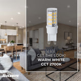 Bulbrite 862936 Bulbrite LED 4.5 Watt Dimmable T6 Light Bulb with a Frost Finish and a Bi-Pin G9 - 2700K (Warm White Light) 400 lumens