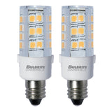 Bulbrite 861527 Bulbrite 4.5 Watt T6 Mini LED Light Bulb, Line Voltage Dimmable Mini-Candelabra Screw Base (E11) Warm White Light Bulb (Pack of 2)