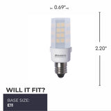 Bulbrite 861528 Bulbrite Pack of (2) 4.5 Watt Dimmable Frost Mini T4 Mini-Candelabra (E11) LED Bulb - 340 Lumens, 2700K, and 80 CRI